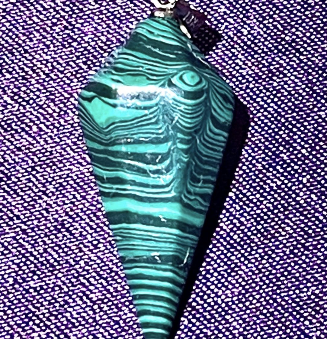 New 18k .925 Malachite Pendant