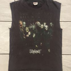 Vintage Slipknot Shirt Size Medium Metal 2002 Y2K Band Corey Taylor Cut Off Tee