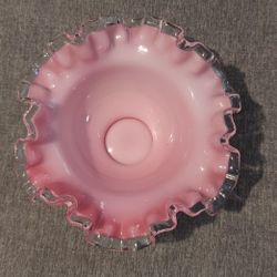 Vintage Fenton Silver Crest Ruffled Console Bowl

