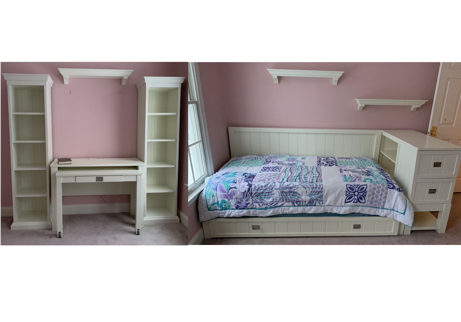 Beautiful 5+ piece child’s white bedroom set