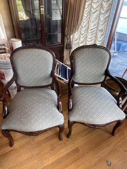2 Wood Carved Chairs