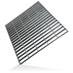 Tongmo 23.6x23.6 Galvanized Steel Drain Grate, B125 Class Sewer Grate, Weather-Resistant Outdoor Drain Cover, Heavy Duty Channel Grate, Silver Square 