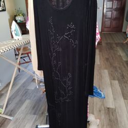 Evening Dress Black Decorative Front Vikkie Vi