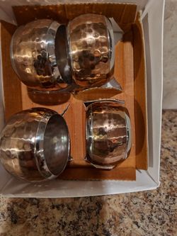 Copper Plated Napkin Rings-NEW