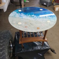 Table Resin Ocean Beach Design 
