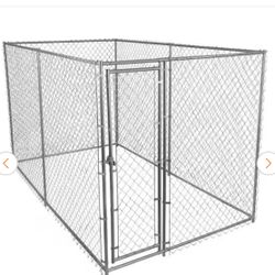 6 ft. H x 6 ft. W x 10 ft. Long Outdoor Chain Link Galvanized Steel Dog Kennel