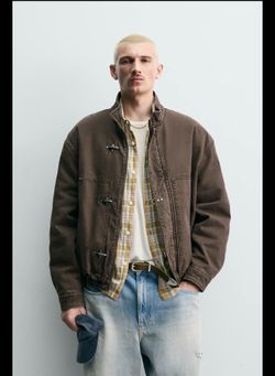 Zara Cropped Fit Fireman Clasp Jacket – Large