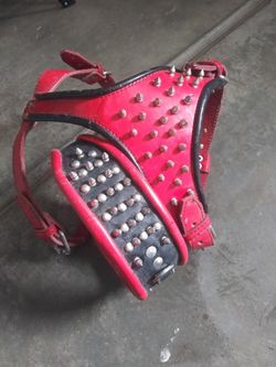 Spiked Collar And Harness Combo