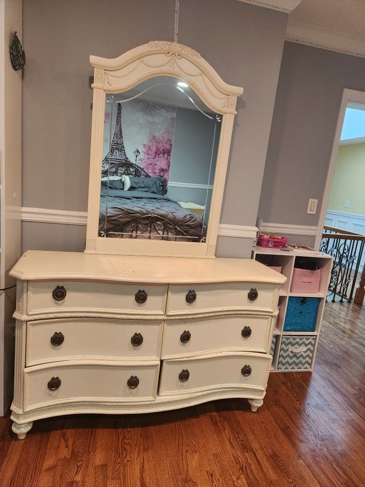 French Provincial Dresser And Mirror