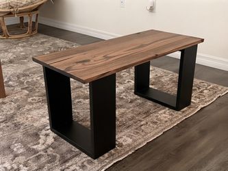 Modern Wood Bench with Black Legs (you can decide the colors)
