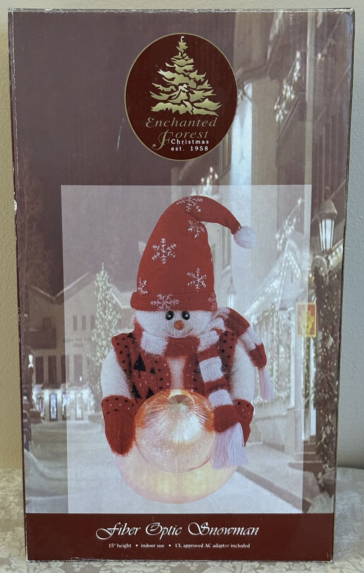 Enchanted Forest 15” Fiber Optic Snowman With Original Box☃️Read Full Description Below☃️