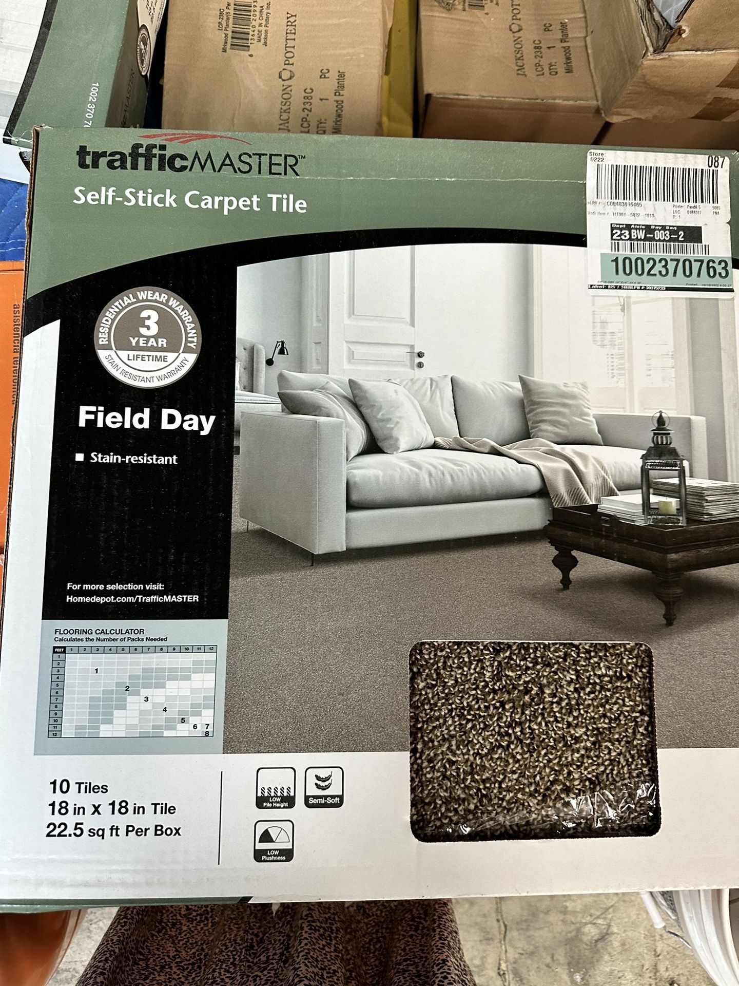 +1500sf for ONLY $20TrafficMaster Mesa Boulder Texture Residential 18 in. x 18 in. Peel and Stick Carpet Tile (10-Tiles/Case)