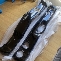 Powder Coated Gloss Black 71/72 Chevelle Bumpers And 8 Carriage Bolts
