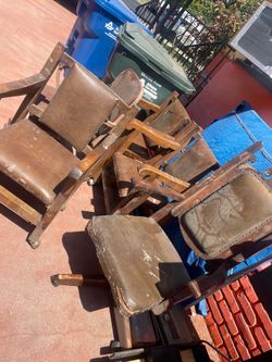 Vintage wood chairs with good wheels