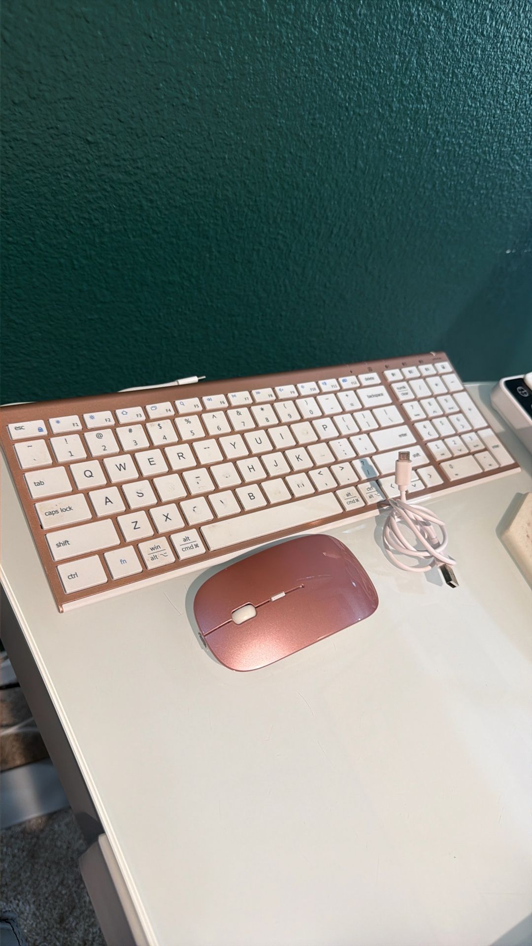 Wireless Rose Gold Bluetooth Keyboard & Mouse