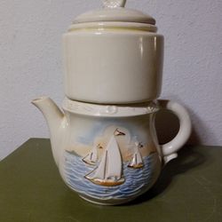 Vtg Porcelier USA 4-pc China Teapot