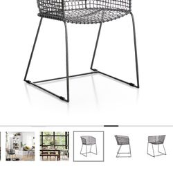 Crate and Barrel Tig Metal dining chairs (4)