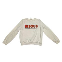 H&M Bisous Graphic Sweatshirt Small Cream Pullover Cozy Casual Streetwear Y2K