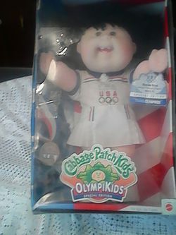 2 Cabbage Patch Olympikids Doll 1996 Bessie Skye NIB Birth/Adopt Certificate & Xavier Roberts Doll