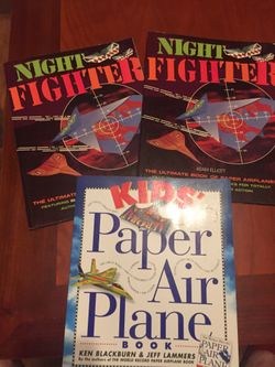 3 barely used Paper airplane books Each retailing for about $14