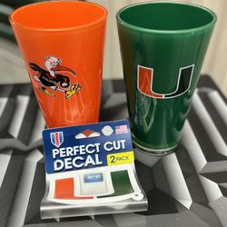 Miami Hurricane Tumbler And Decal Stickers