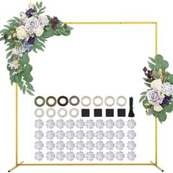 Wedding Arch Gold Backdrop Stand, 6.6x8.3 FT 