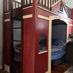 Pottery Barn Kids firehouse loft bed