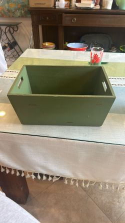 Green Wooden Bin