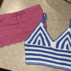 HOLLISTER CROP CROCHET-STYLE BRALETTE ( 2 TOPS ) SIZE S 