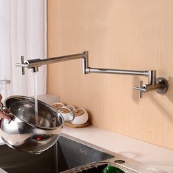 Wall Mount Pot Filler Kitchen Sink Faucet