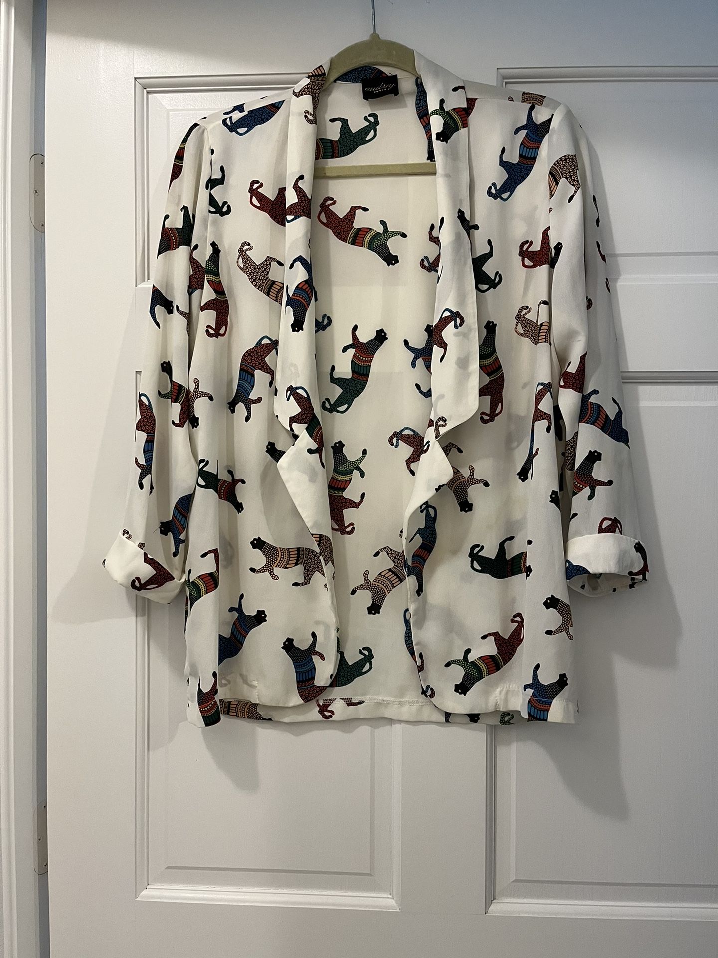 Audrey casual animal print cardigan