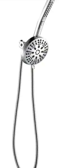 Spa Massaging 8-Spray Pattern Wall Mounted Dual Fixed and Handheld Shower Head in Chrome with 60 in. Hose