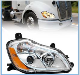 Headlight Assembly Fit for 2013-2021 Kenworth T680 (Right) Passenger side Halogen Headlamp Headlights Chrome House
