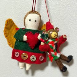 Vintage Lot Of 6 Handmade Christmas Tree Ornaments