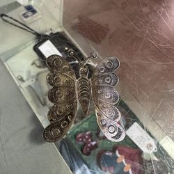 Silver Butterfly Broach 