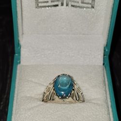 Pariba tourmaline mens ring 925 silver