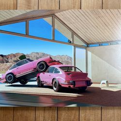 Chris Labrooy  Wall Art - Two Pink Porsches