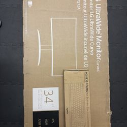 34” LG ultra wide curved  monitor  + Logitech mouse & keyboard