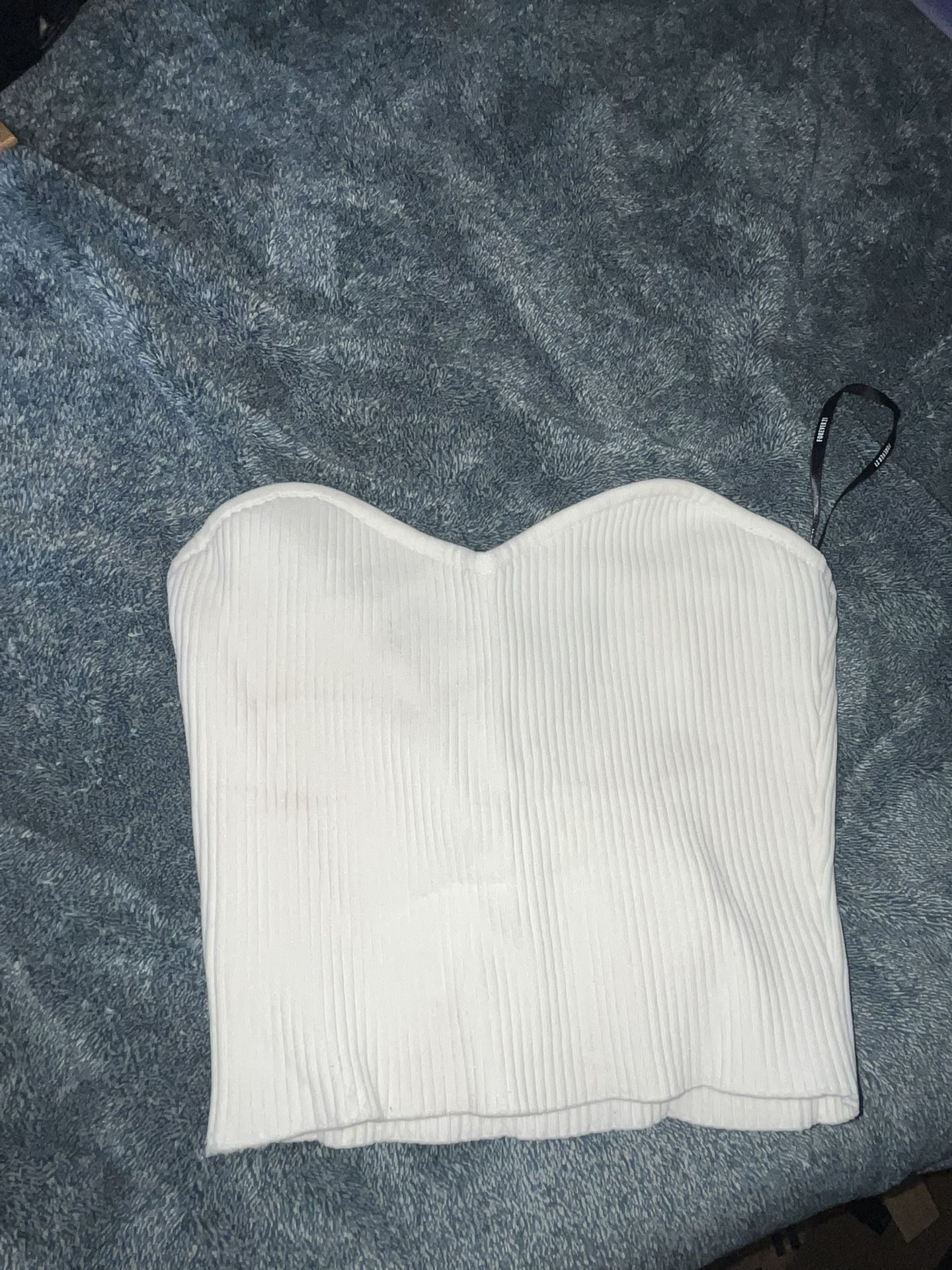 Small Strapless White Crop top