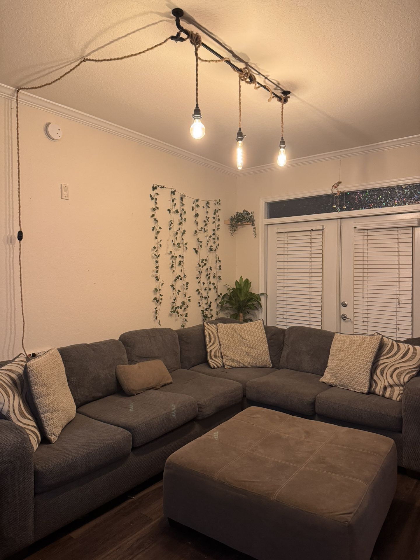 Grey Sectional & Ottoman