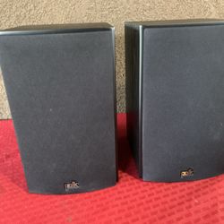 Polk Audio T15 100 Watt Home Bookshelf Speaker Pair, Black Oak Finish