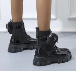 Glossy Combat Boots