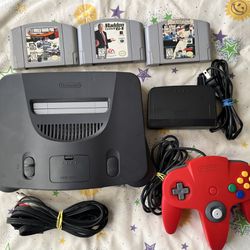 Nintendo 64 System & 3 Games