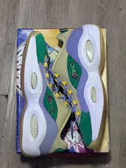Reebok Question Low BBC Ice cream running dog yellow green size 11