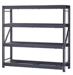 Husky 4-Shelf Metal Industrial Duty Freestanding Garage Storage Shelving Unit in Black 90x90x24 in