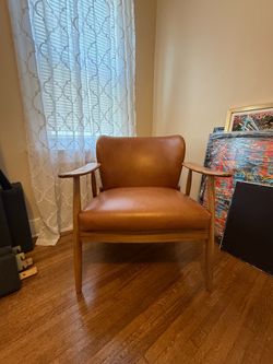 Mid-Century Modern Leather Accent Chair
