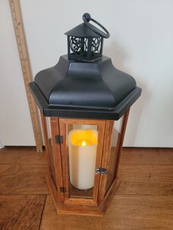 Battery Powered Candle 23 Inches High Large Outdoor Lantern Light Glow