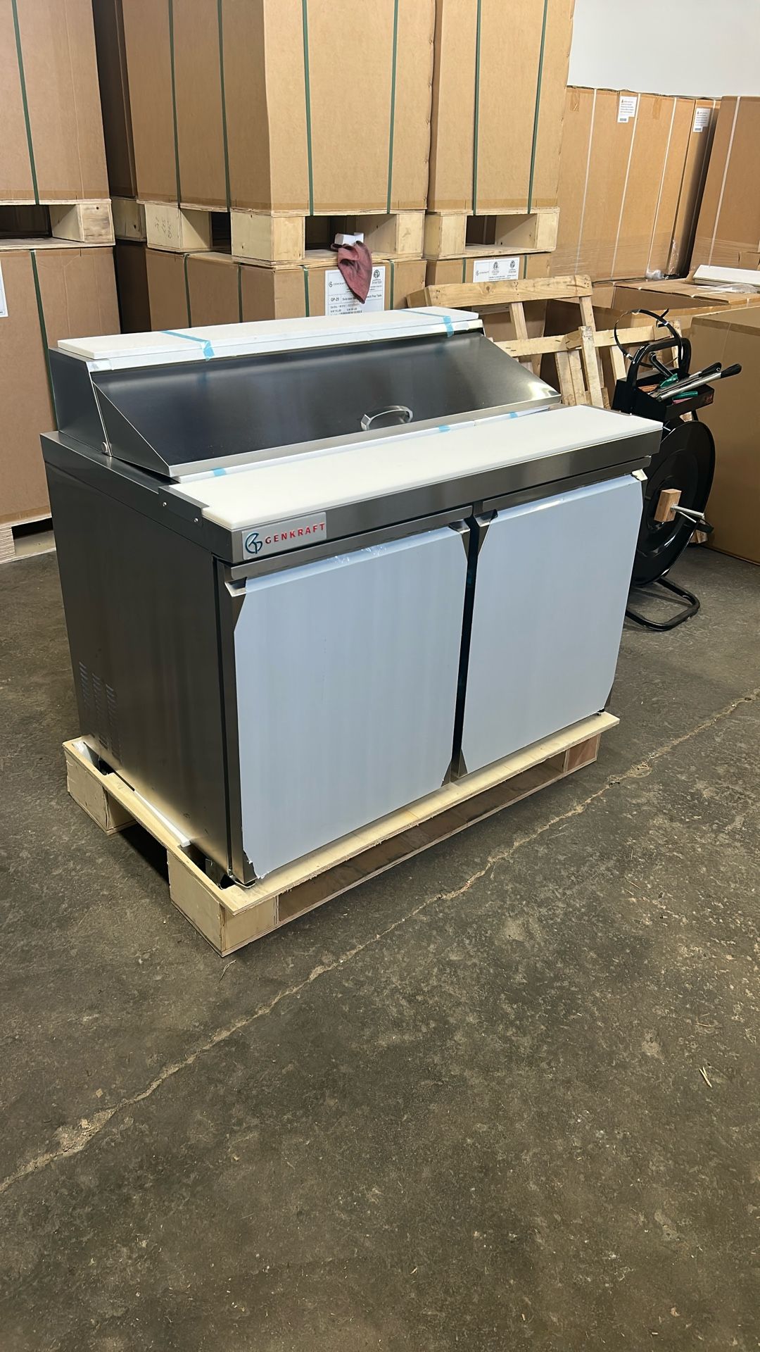 NSF 48” Refrigerated Prep Table, 12 Pan Capacity, 48” Chopping Board 