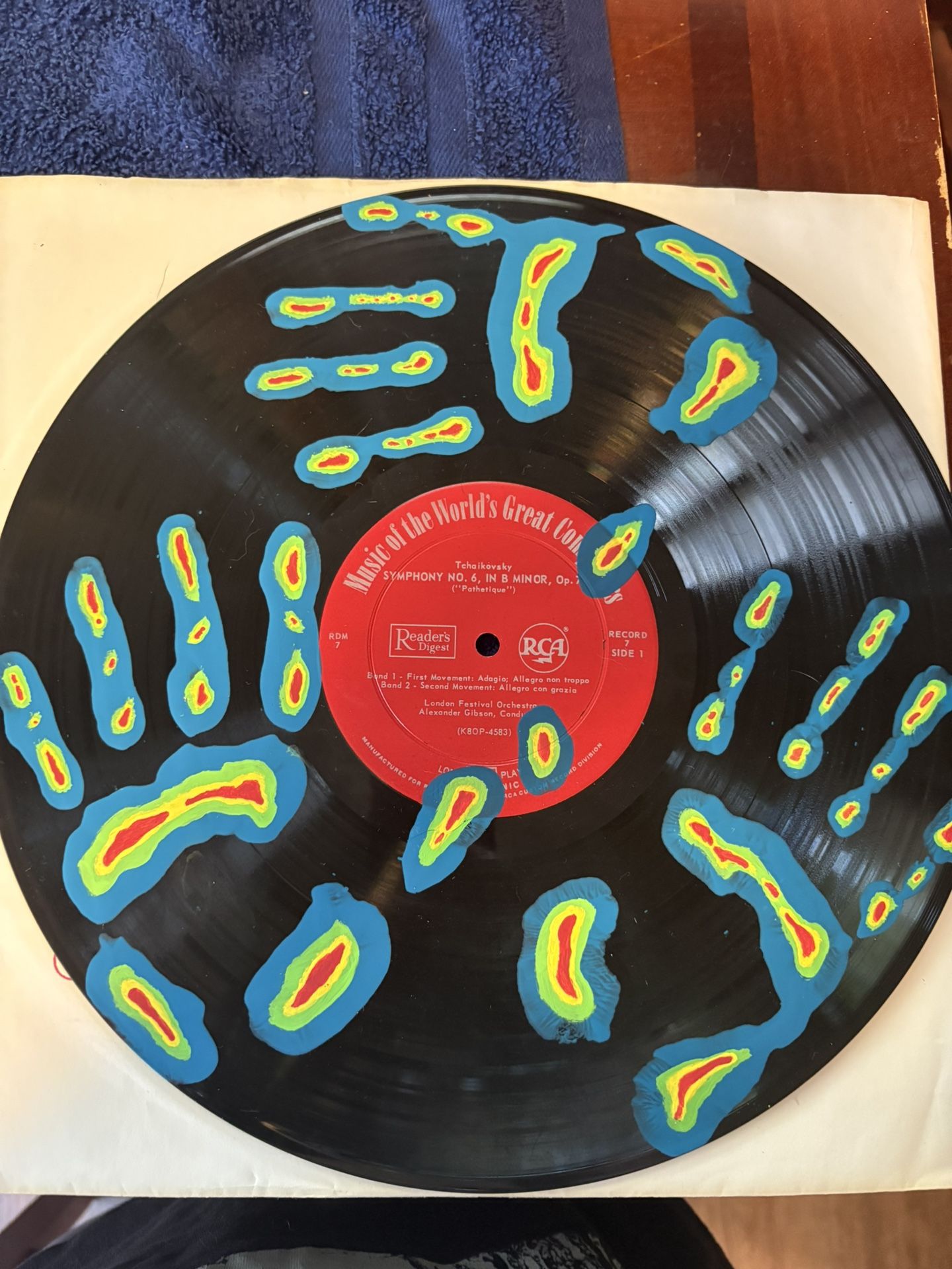 Thermal Handprint Handpainted Vinyl Album