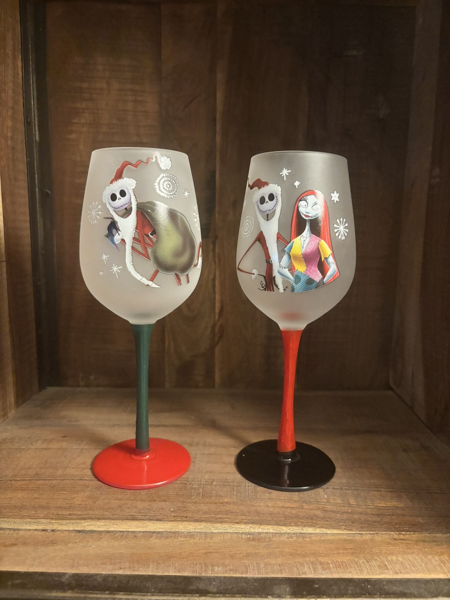 Pair - Nightmare Before Christmas Wine Glasses